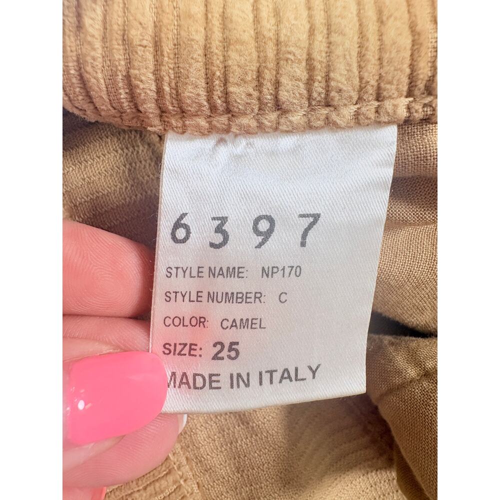 6397 Skater Jean Camel Stretch Designer Corduroy Pants Made in Italy Size 25 - Picture 16 of 16